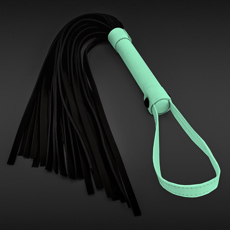 GLO Bondage Flogger - Glow In Dark Whip