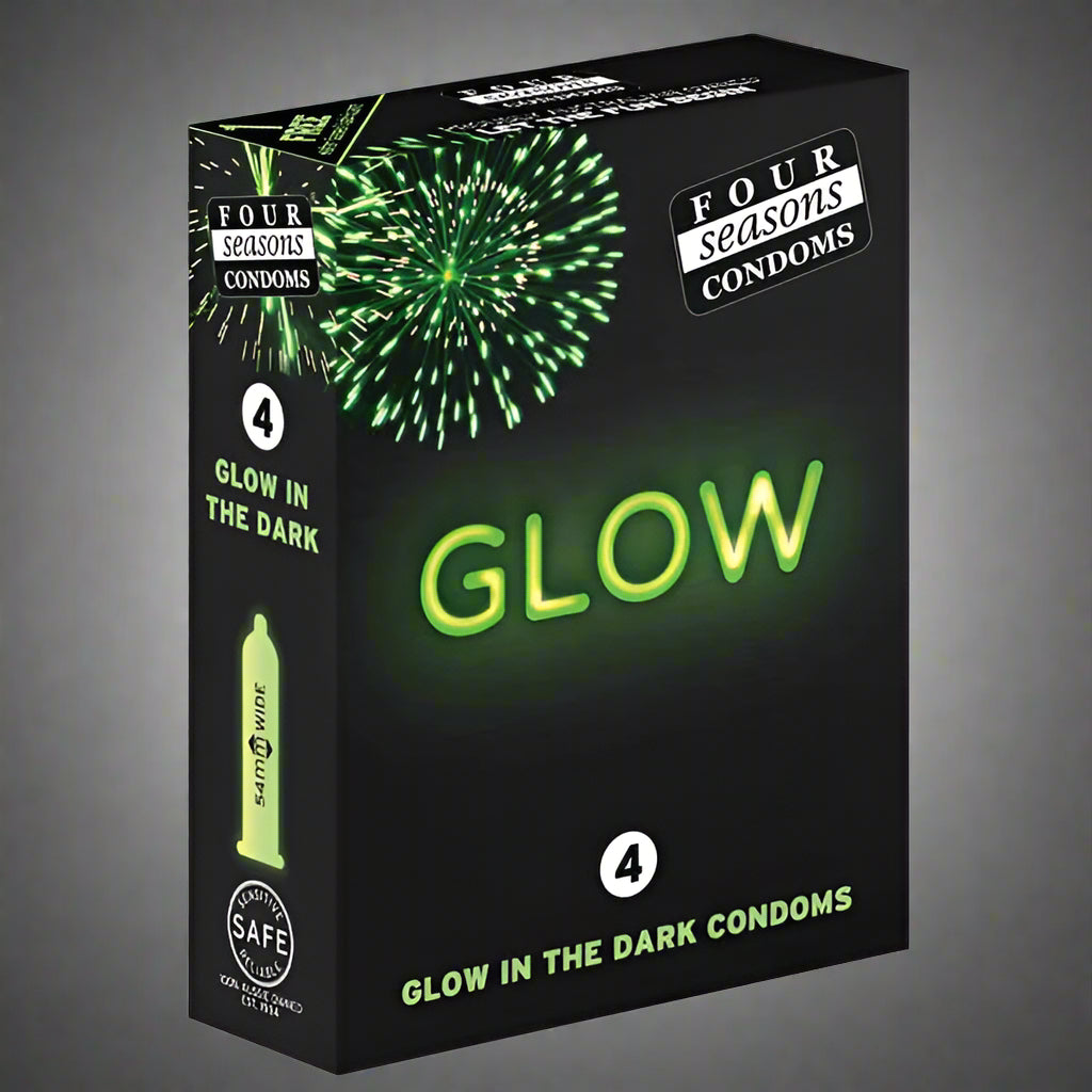 Glow N' Dark Condoms - Glow In The Dark Lubricated Condoms - 4 Pack