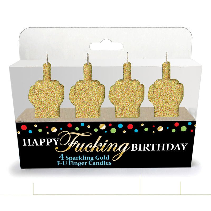 Happy Fucking Birthday FU Candle Set - Novelty Party Candles - Set of 4