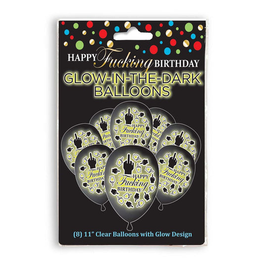 Happy Fucking Birthday Glow In The Dark Balloons 8 Pack