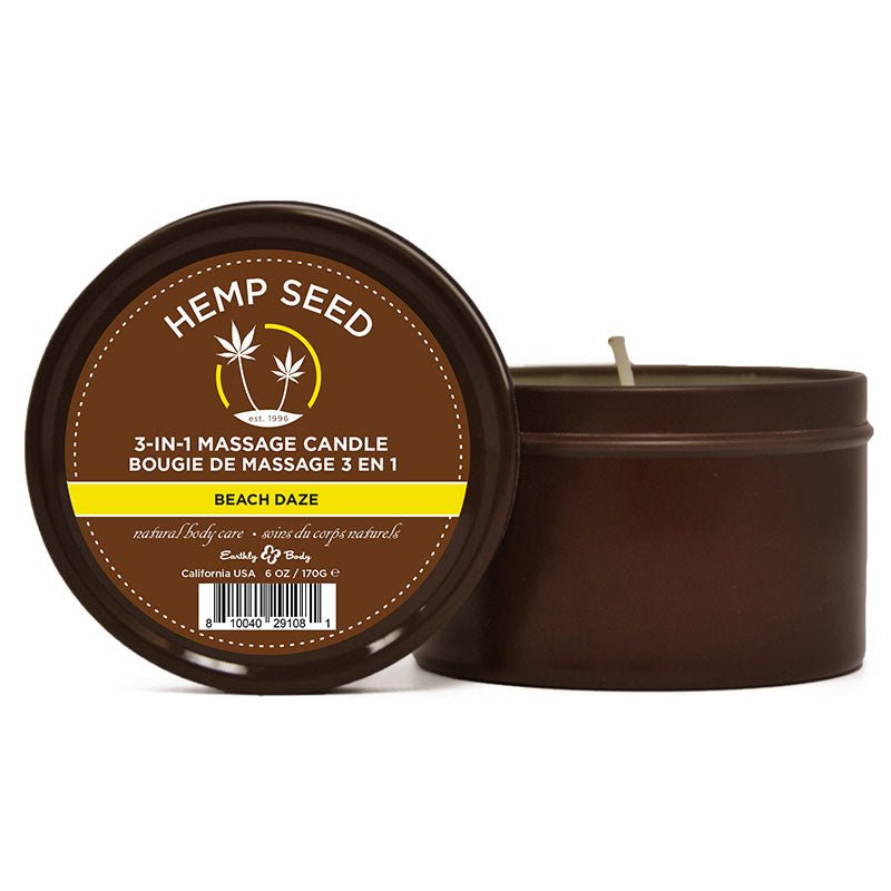 Hemp Seed 3 - In - 1 Massage Candle - Beach Daze (Coconut & Pineapple) Scented - 170 g