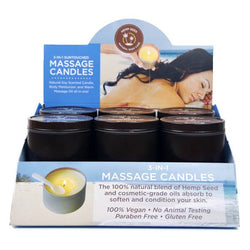 Hemp Seed 3-In-1 Massage Candle Counter Display of 12 with Tester