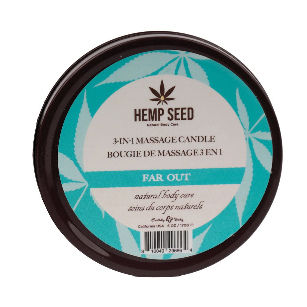 Hemp Seed 3 - In - 1 Massage Candle Far Out (Blue Citron, Fresh Spring Water, Rose Buds) - 170g