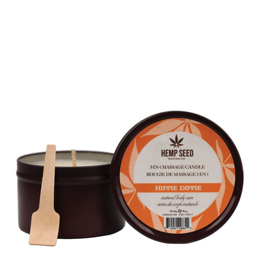 Hemp Seed 3 - In - 1 Massage Candle Hippie Dippie (Toasted Coconut, Sparkling Cashmere, Sandalwood) - 170 g