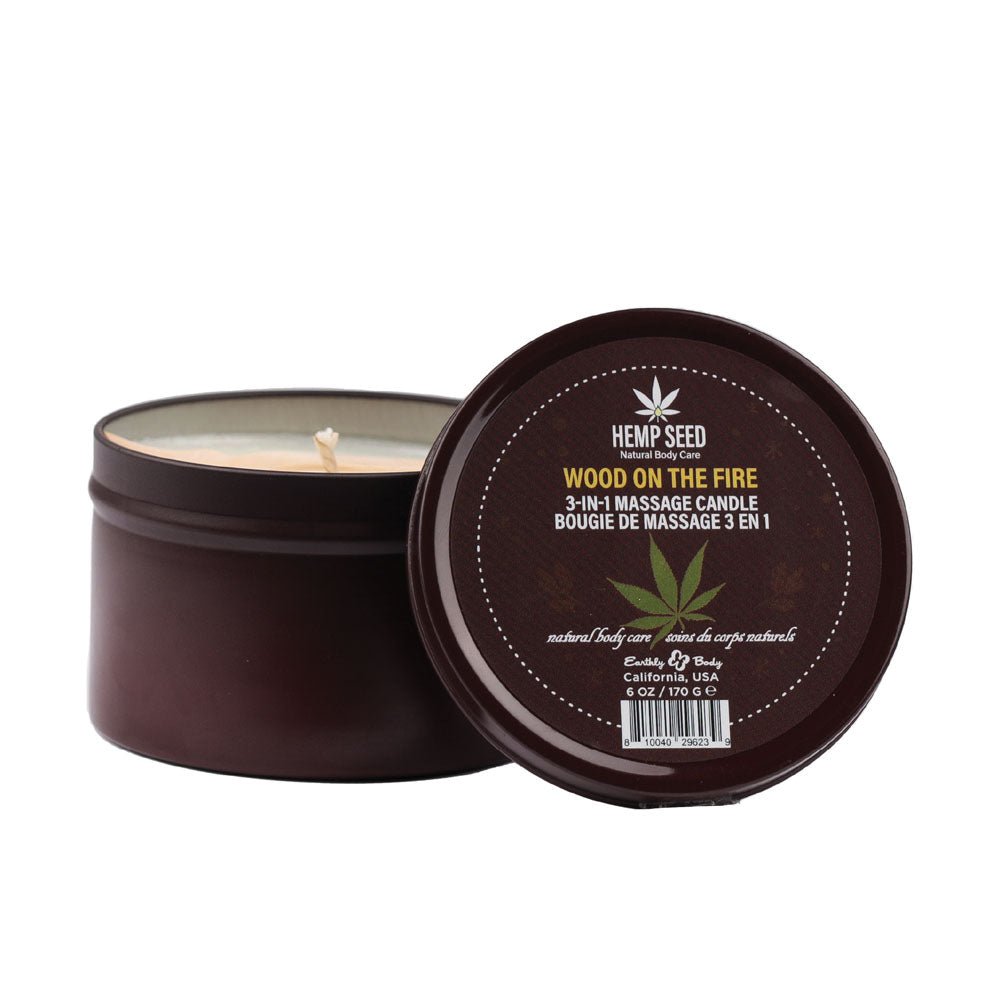 Hemp Seed 3 - In - 1 Massage Candle - Wood On The Fire 170g