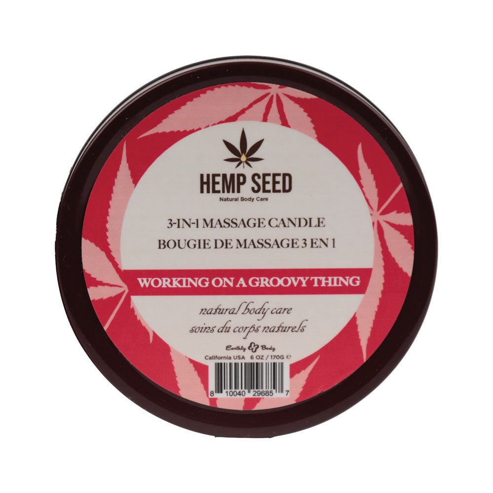 Hemp Seed 3 - In - 1 Massage Candle Working On A Groovy Thing (Wild Berries, Night Blooming Jasmine, Warm Amber) - 170 g