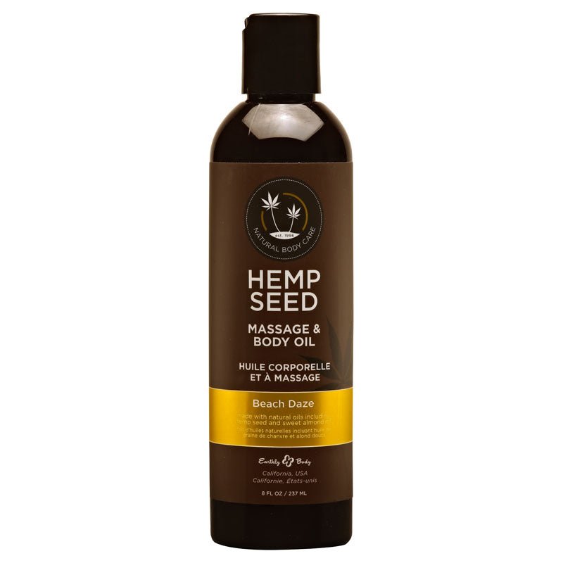 Hemp Seed Massage & Body Oil Beach Daze (Coconut & Pineapple) Scented - 237 ml Bottle