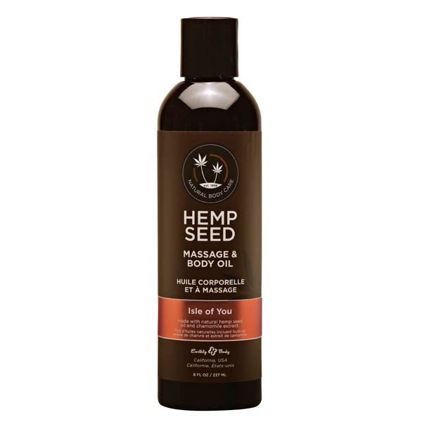 Hemp Seed Massage Body Oil - Coconut Water, Citrus & Vanilla (Isle Of You) Scented - 237 ml Bottle