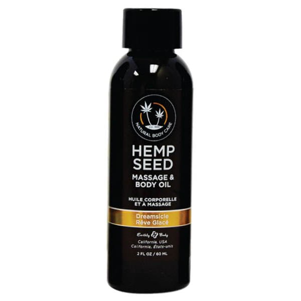 Hemp Seed Massage & Body Oil Dreamsicle (Tangerine & Plum) Scented - 59 ml Bottle