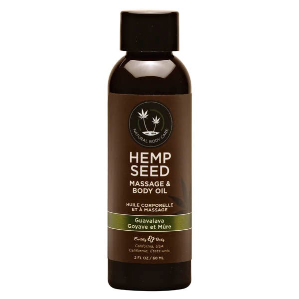 Hemp Seed Massage & Body Oil Guavalava (Guava & Blackberry) Scented - 59 ml Bottle