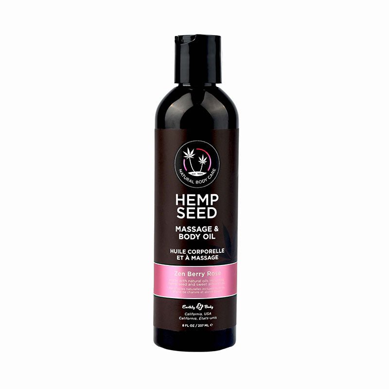 Hemp Seed Massage & Body Oil Zen Berry Rose (Blackberry, Yellow Rose & Amber) Scented - 237 ml