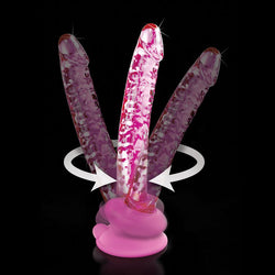 Icicles #86 - Pink 17 cm Glass Dong with Suction Base