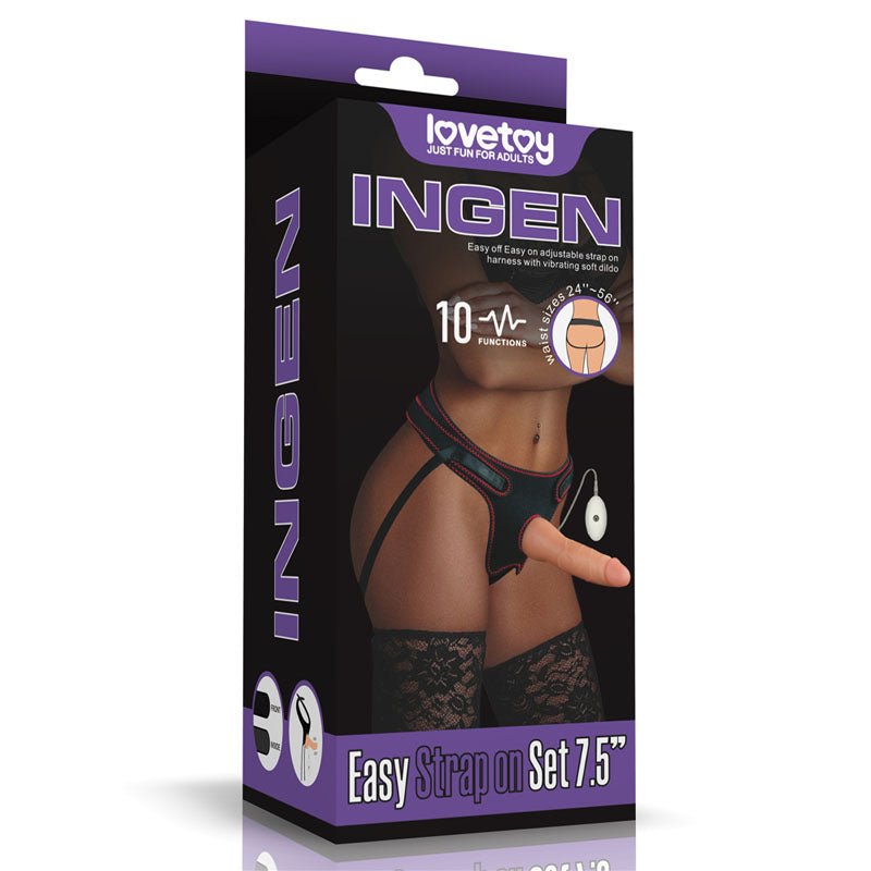 Ingen Vibrating Easy Strap-On Set Flesh 19 cm (7.5'') Vibrating Strap-On