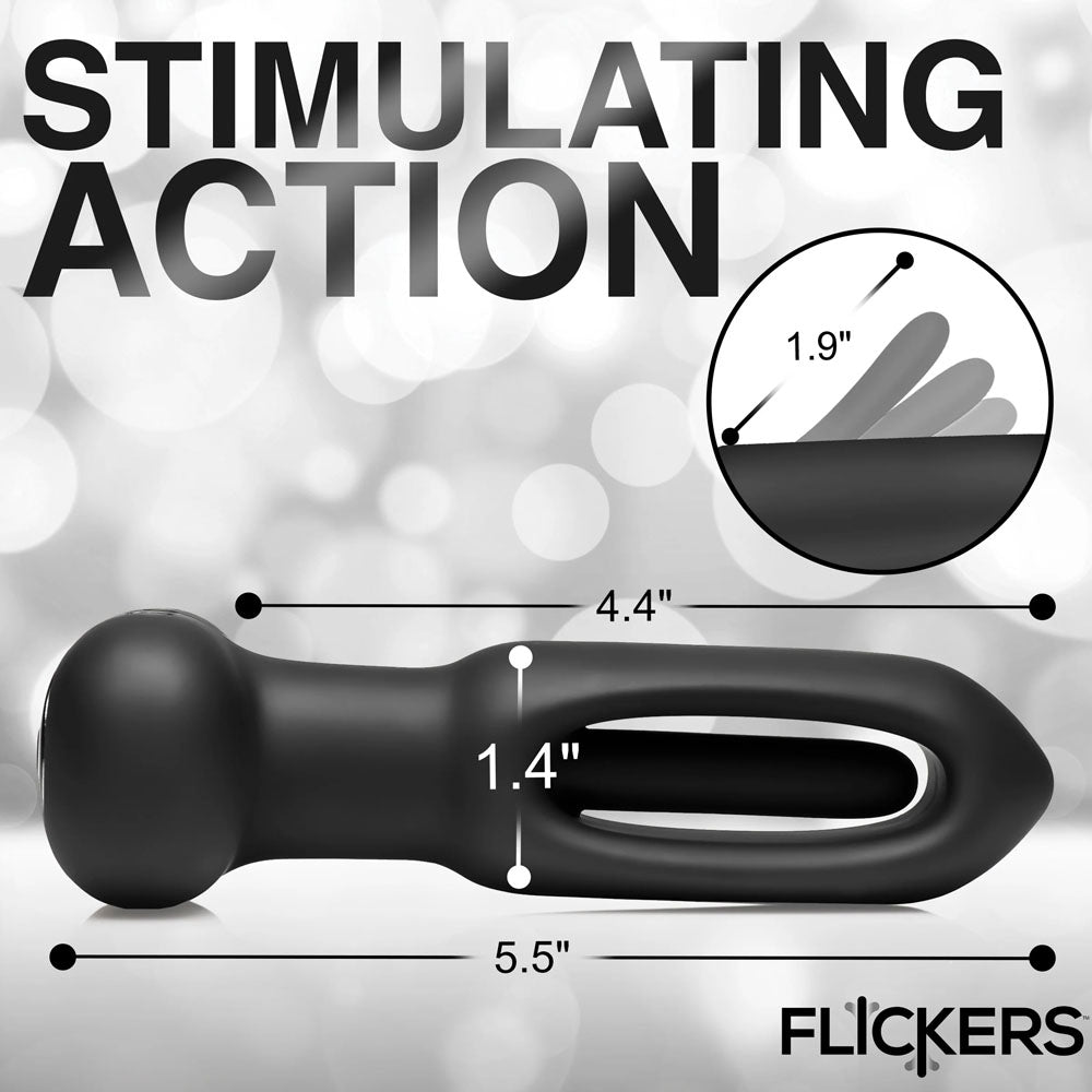 Inmi Flickers Bum Flick Flicking & Vibrating Butt Plug 14cm USB Rechargeable with Remote