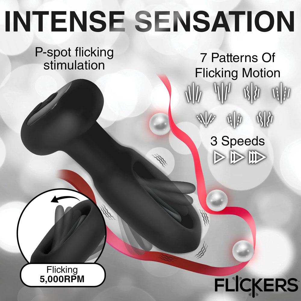 Inmi Flickers Bum Flick Flicking & Vibrating Butt Plug 14cm USB Rechargeable with Remote