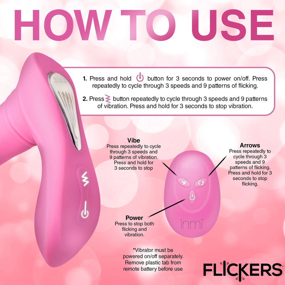 Inmi Flickers G - Flick Flicking G - Spot Vibrator 15cm USB Rechargeable with Remote