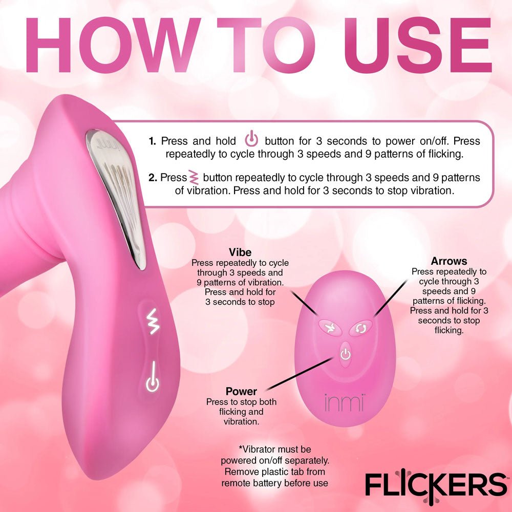 Inmi Flickers G-Flick Flicking G-Spot Vibrator 15cm USB Rechargeable with Remote