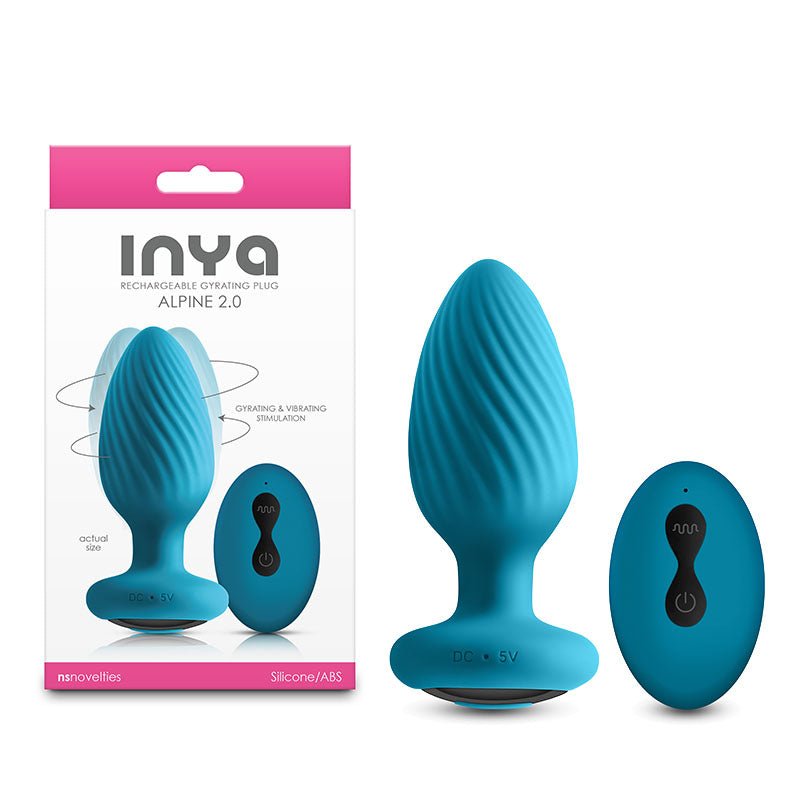 INYA Alpine 2.0 Teal 10.7 cm USB Rechargeable Butt Plug with Wireless Remote