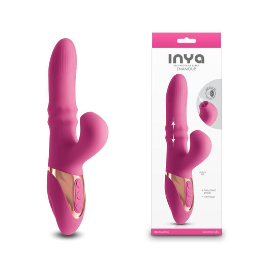 INYA Enamour - Pink 31.5 cm USB Rechargeable Vibrator with Air Pulse