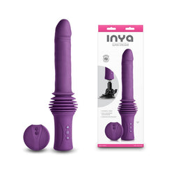 INYA Super Stroker - Purple 36.8 cm Thrusting Vibrator with Remote Control & Stand