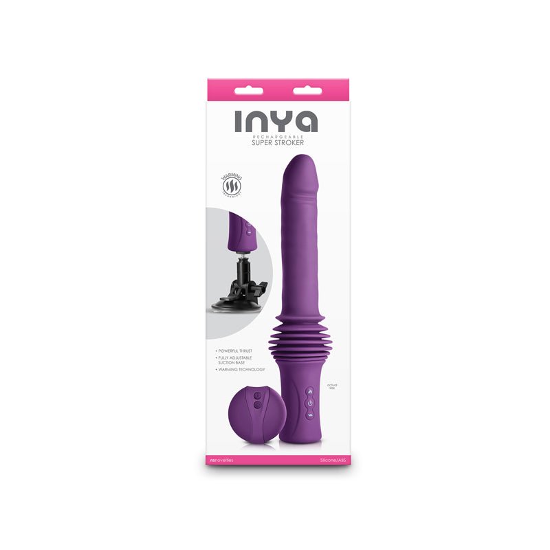 INYA Super Stroker - Purple 36.8 cm Thrusting Vibrator with Remote Control & Stand