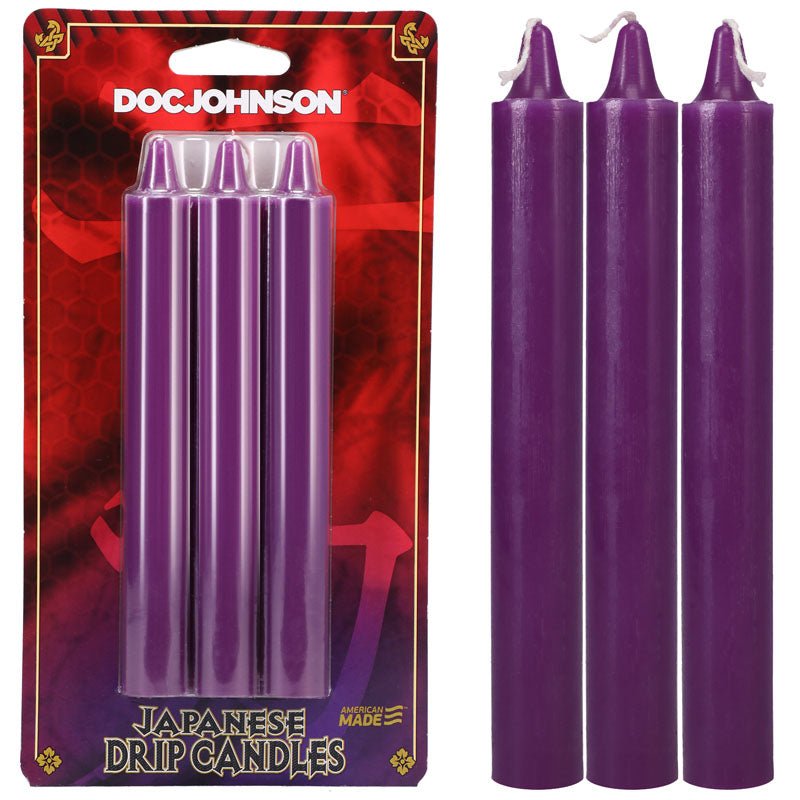 Japanese Drip Candles - Purple - Purple 3 - Pack