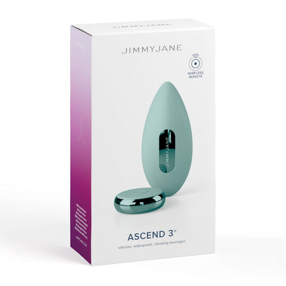 JimmyJane Ascend 3 Teal 9 cm USB Rechargeable Stimulator with Wireless Remote