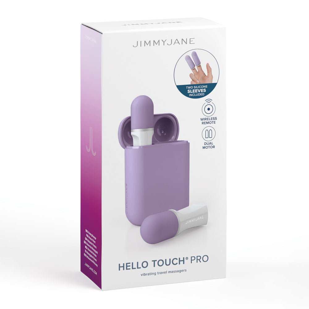 JimmyJane Hello Touch Pro Purple Vibrating Finger Stimulators with Charging Pod