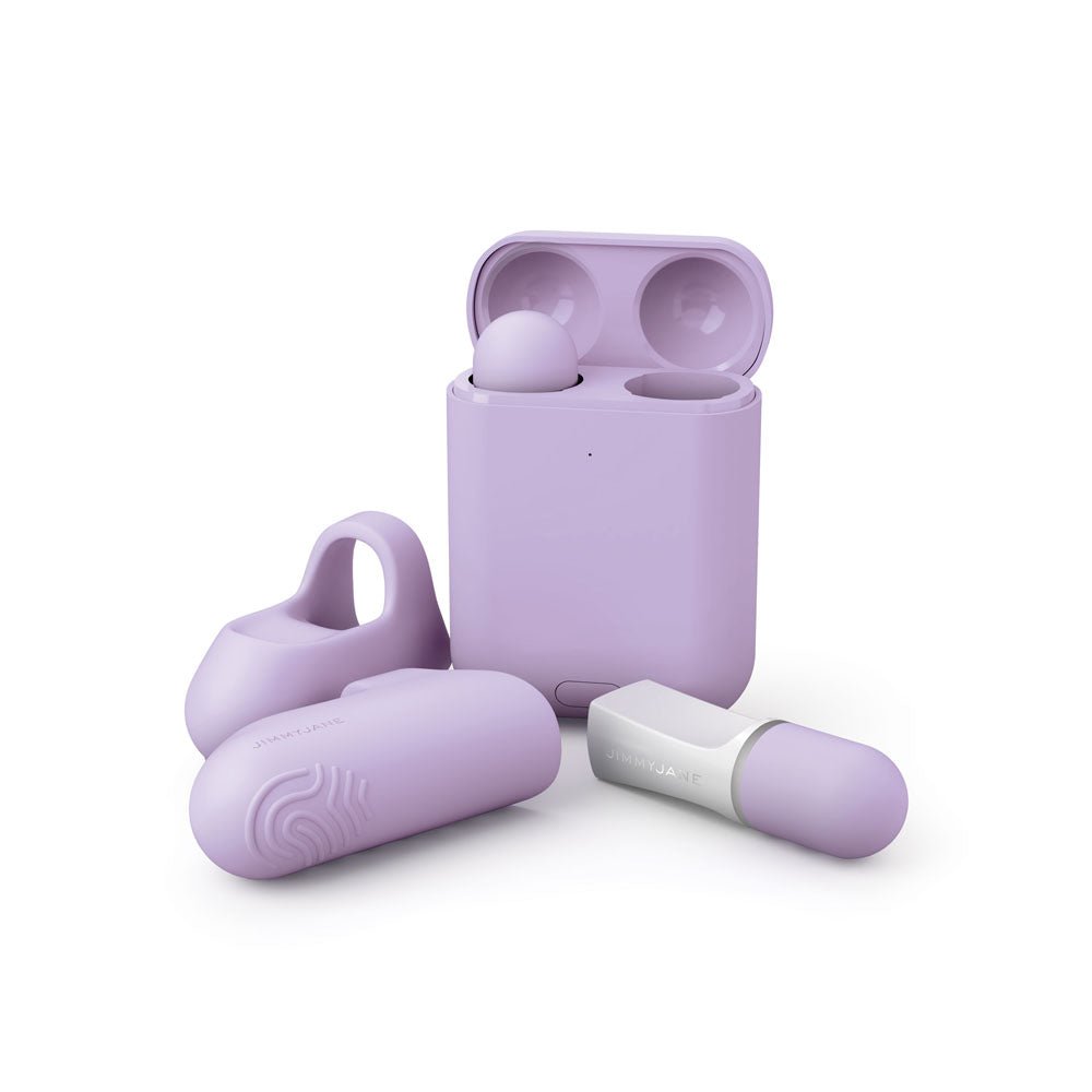 JimmyJane Hello Touch Pro Purple Vibrating Finger Stimulators with Charging Pod