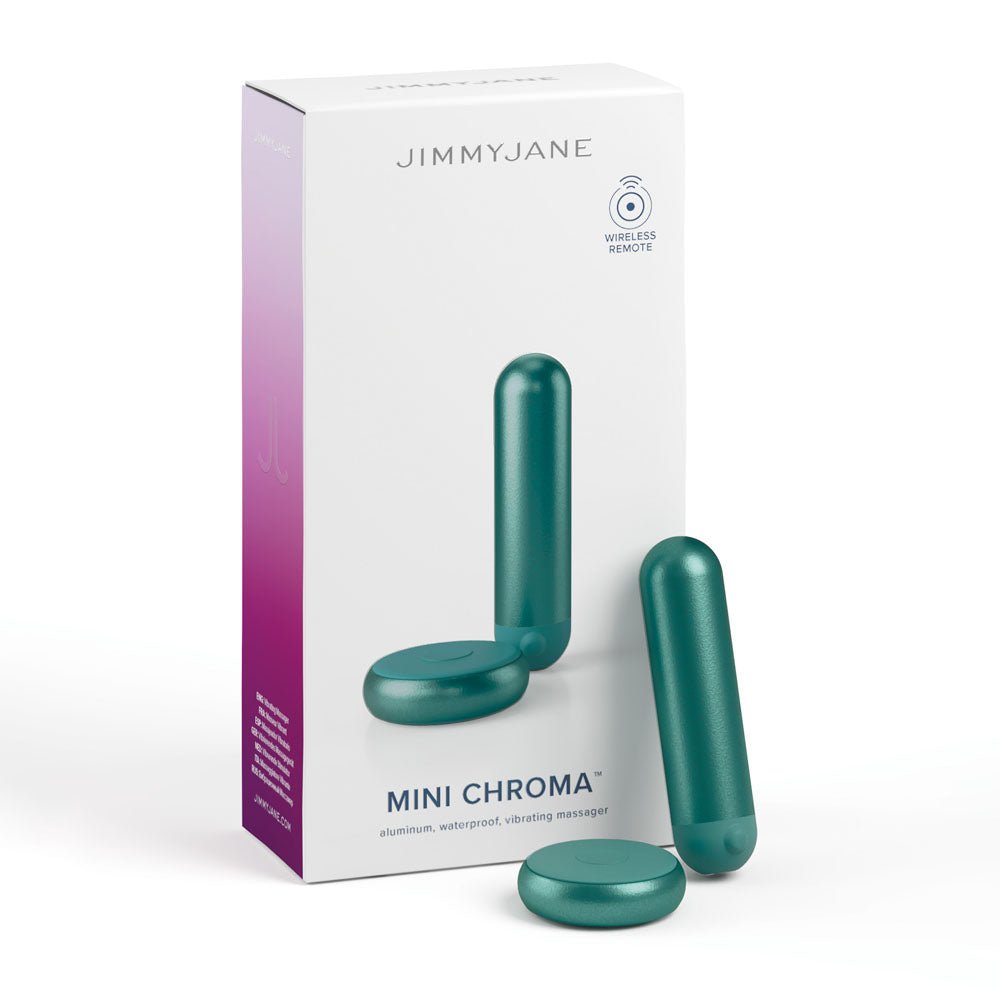 JimmyJane Mini Chroma - Teal 7.8 cm USB Rechargeable Bullet with Wireless Remote