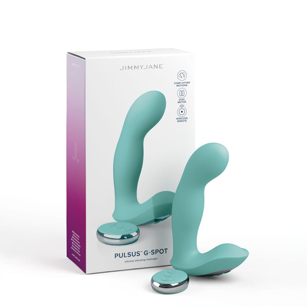 JimmyJane Pulsus G - Spot Teal 15 cm USB Rechargeable Vibrator with Wireless Remote