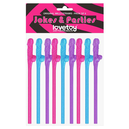 Jokes & Parties Original Willy Straws - Dicky Straws - Set of 9