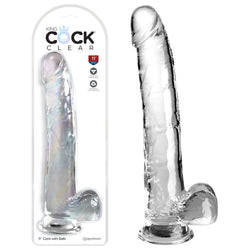 King Cock 11'' Cock with Balls - Clear