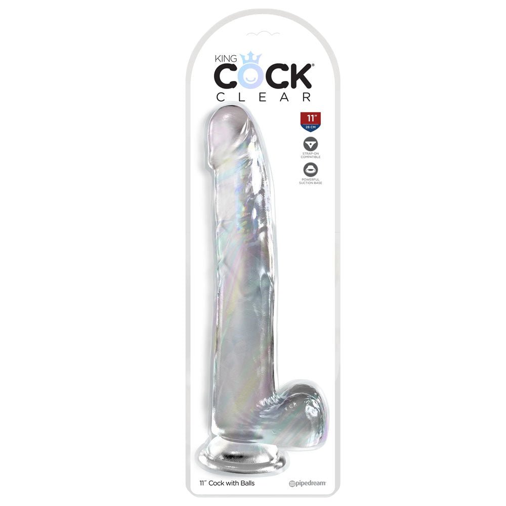 King Cock 11'' Cock with Balls - Clear