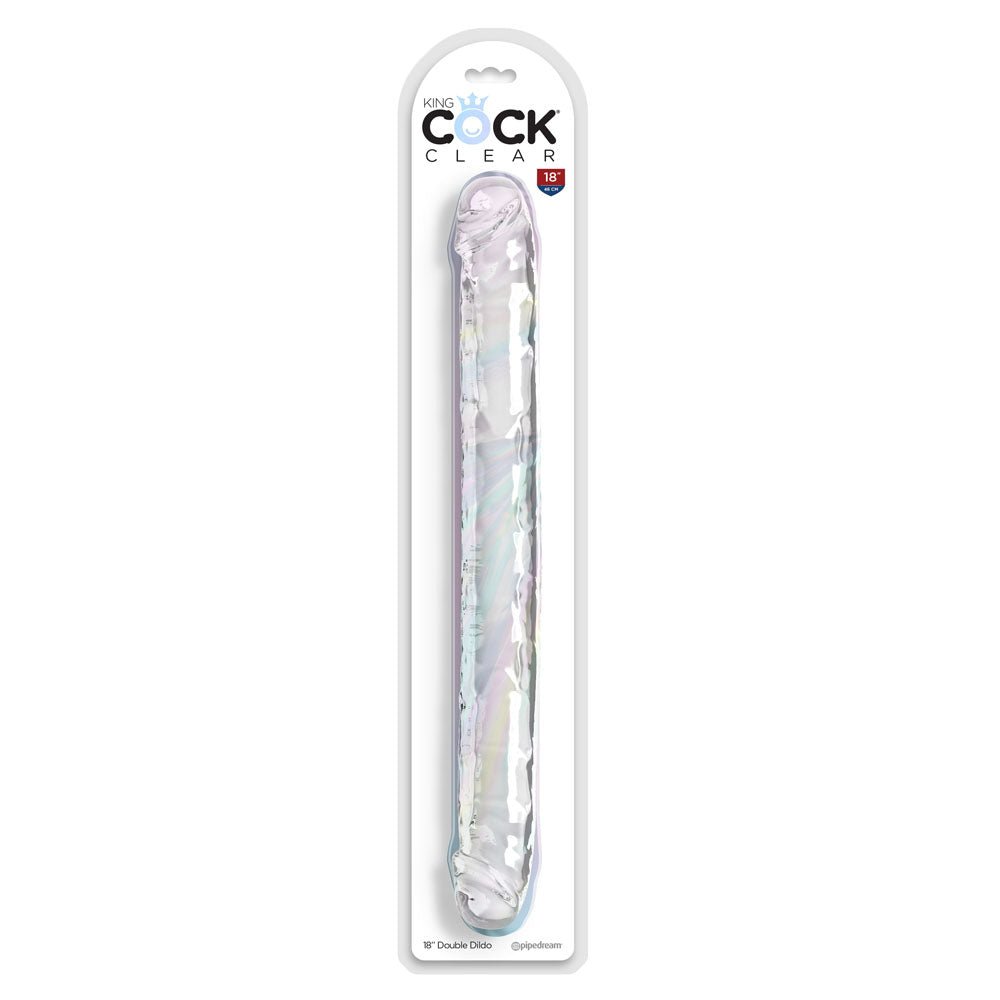 King Cock 18 Inch Double Dildo Clear 45.7 cm