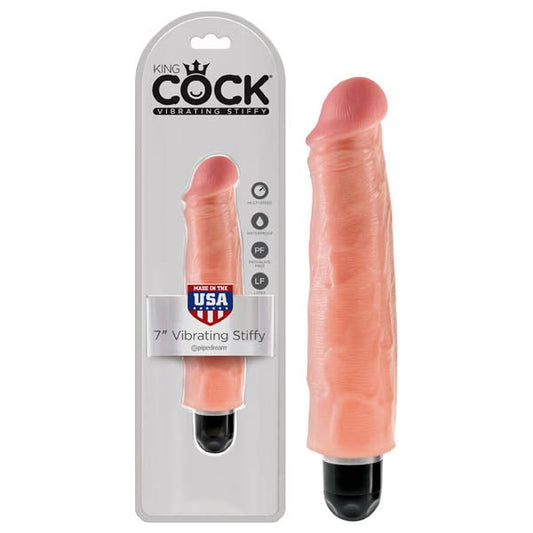 King Cock 7'' Vibrating Stiffy Flesh 17.8 cm Dong