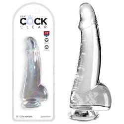 King Cock 7.5'' Cock with Balls - Clear