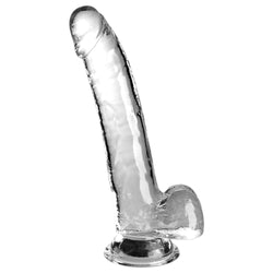 King Cock 9'' Cock with Balls - Clear