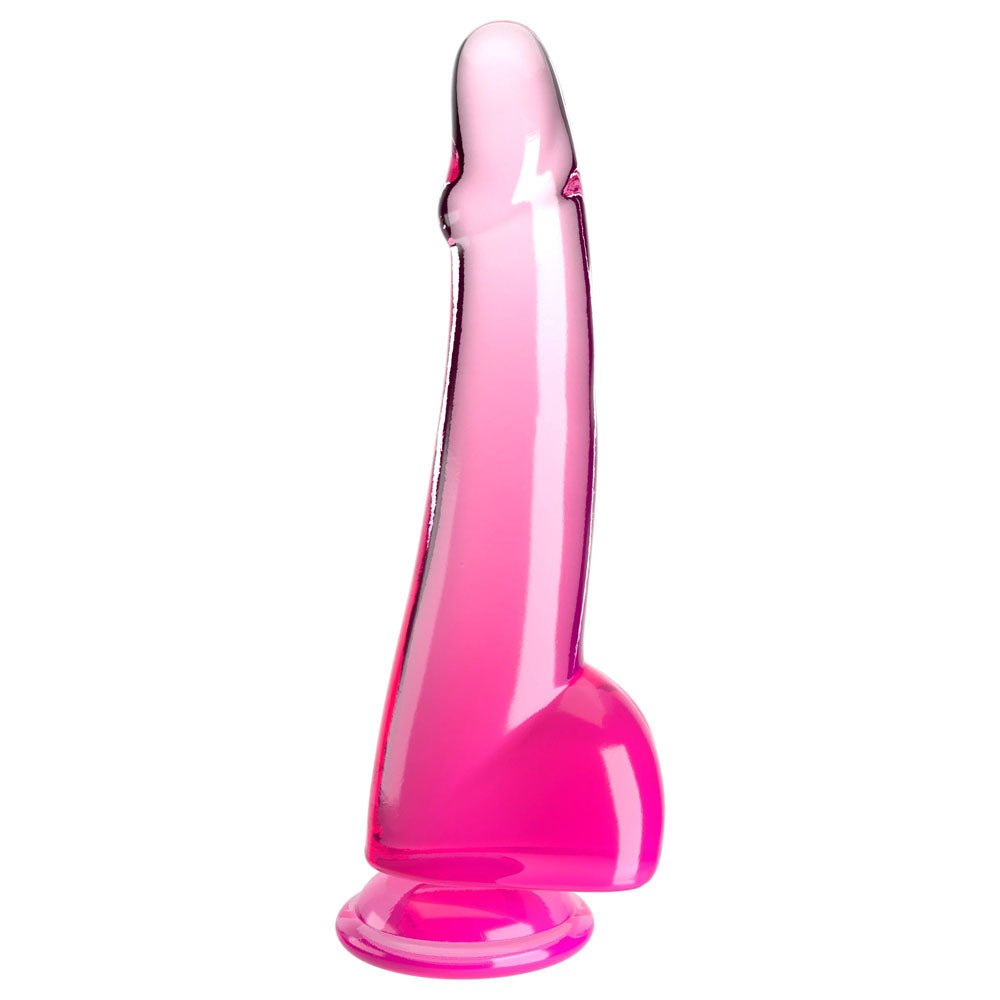 King Cock Clear 10'' Cock with Balls - Pink