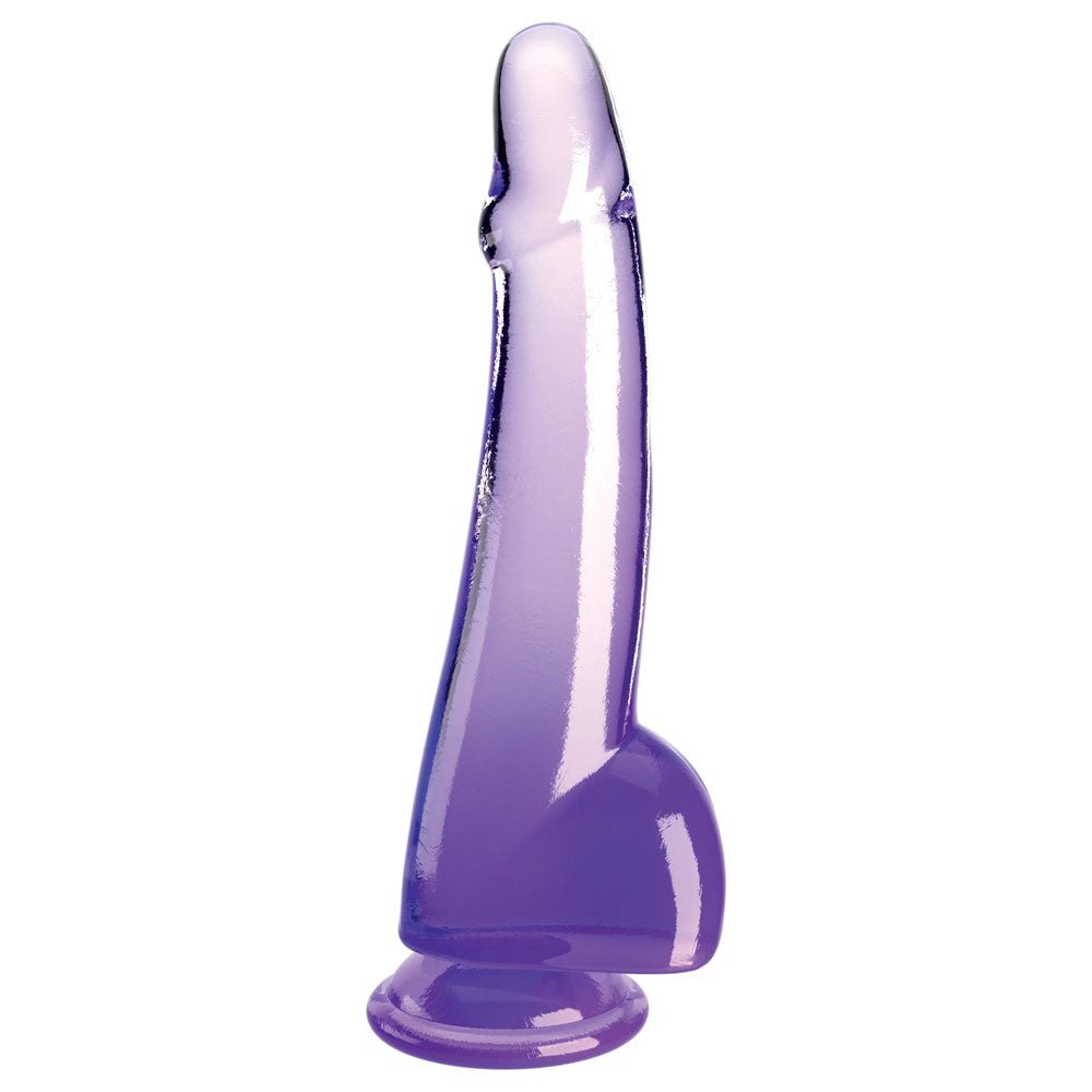 King Cock Clear 10'' Cock with Balls - Purple