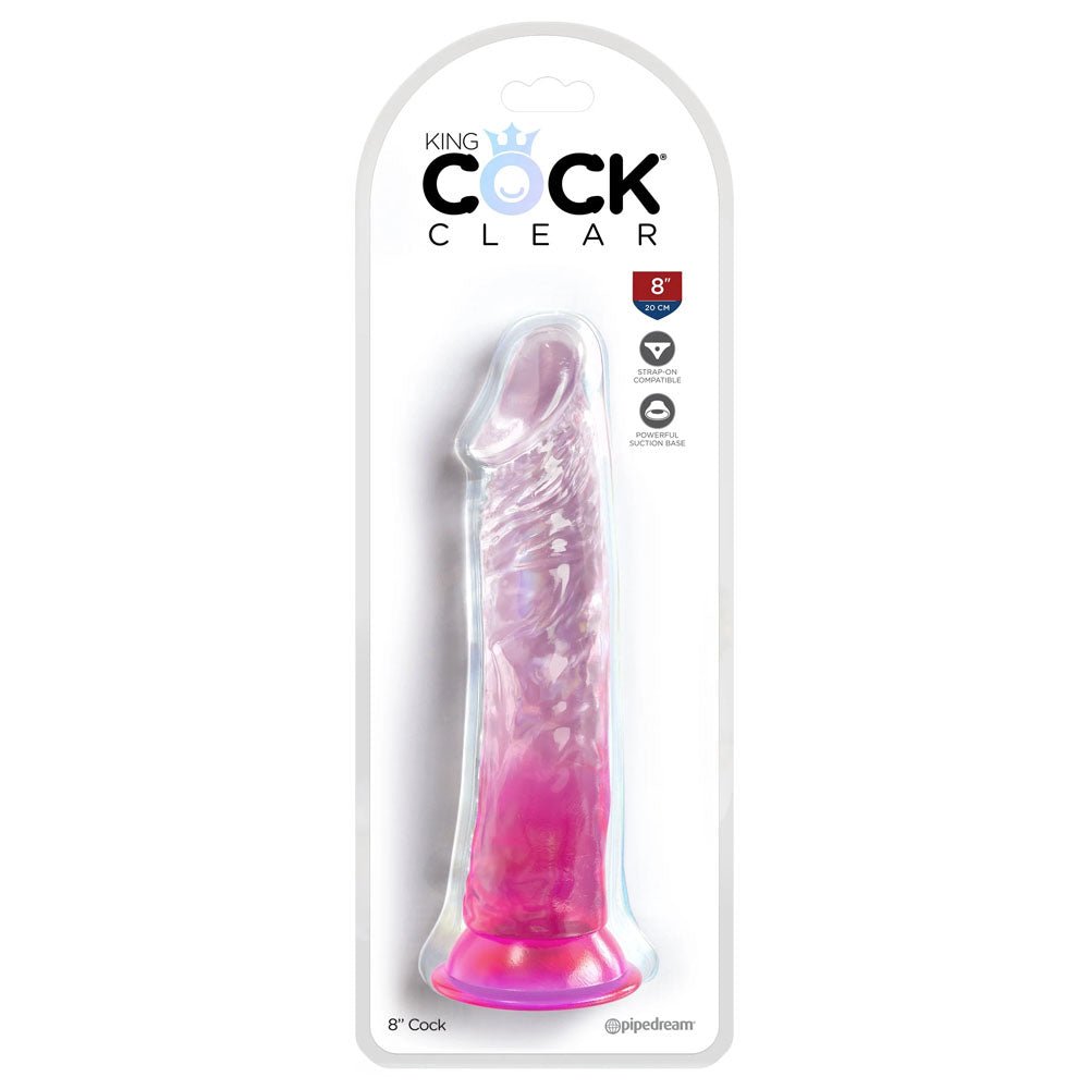 King Cock Clear 8'' Cock - Pink