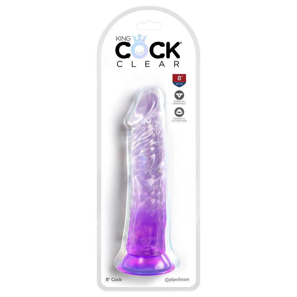 King Cock Clear 8'' Cock - Purple