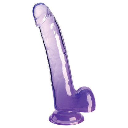 King Cock Clear 9'' Cock with Balls - Purple