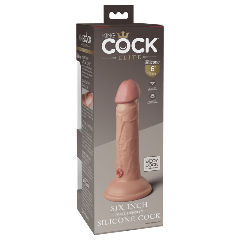 King Cock Elite 6'' Dual Density Cock - Flesh