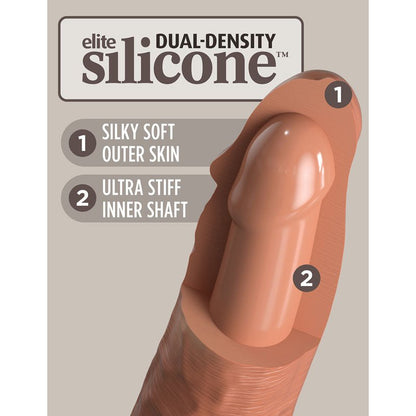 King Cock Elite 8'' Dual Density Cock Tan 20.3 cm Dong