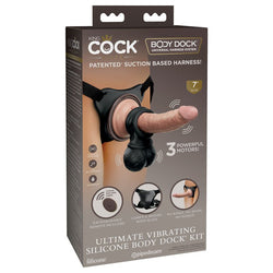 King Cock Elite Ultimate Vibrating Silicone Body Dock Kit - Body Dock Strap - On Harness with 17.8 cm Vibrating Dong & Vibrating Balls