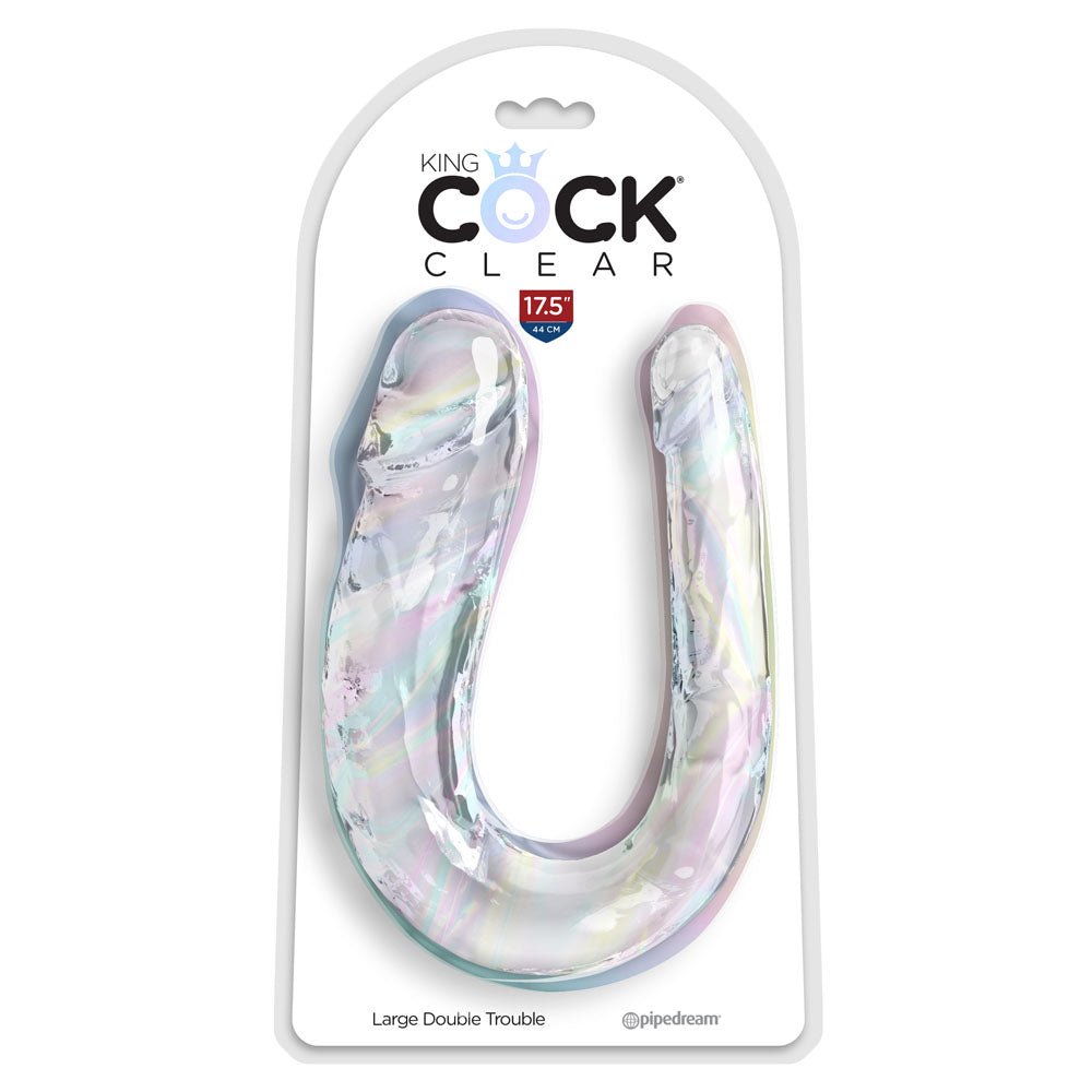 King Cock Large Double Trouble Penetration Clear Dong