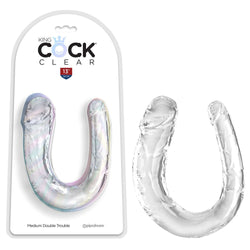 King Cock Medium Double Trouble Penetration Dong Clear