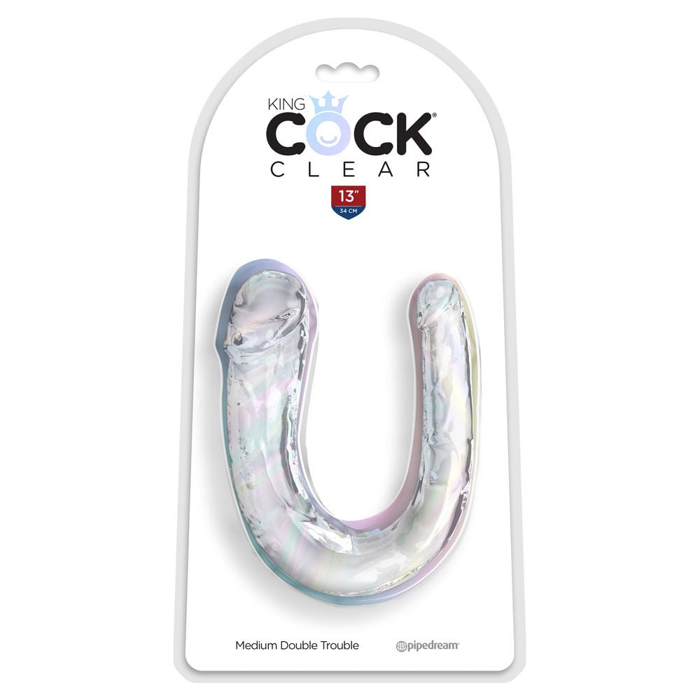 King Cock Medium Double Trouble Penetration Dong Clear