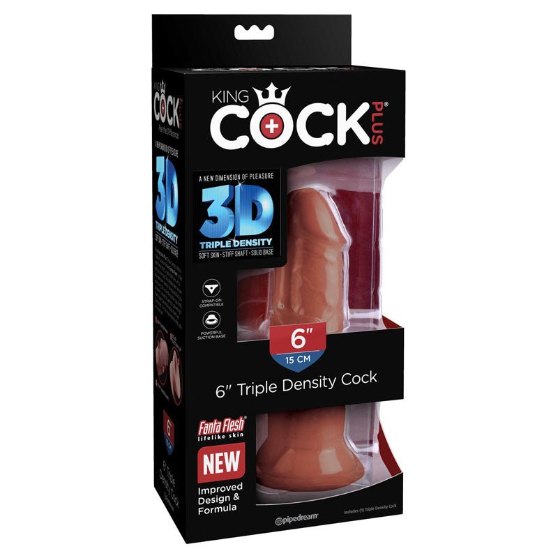 King Cock Plus 6'' Triple Density Cock - Brown 15.2 cm Dong